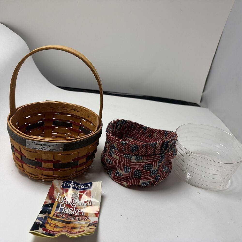Longaberger 1997 Inaugural Basket with Protector and Liner